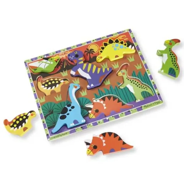 Puzzle dină sau formă din lemn ușor de prins - Melissa & Doug imaginea 3