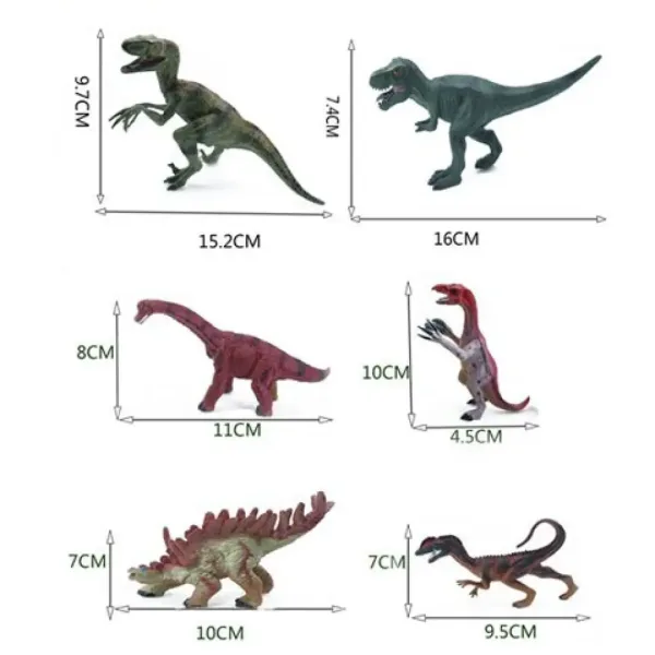 Dino World: 6 bucăți set dinozauri imaginea 2