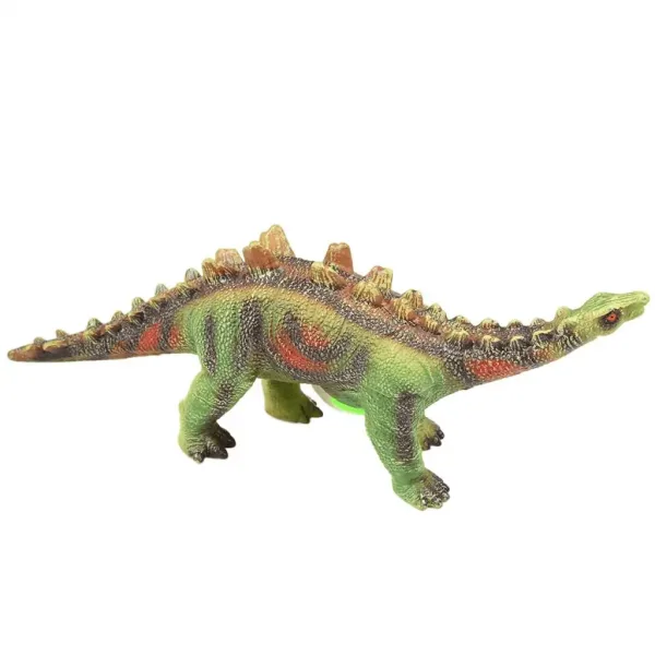 Dino World: Dinozaur Stegosaurus cu sunet, material vinyl cu umplutură de bumbac 35cm imaginea 2