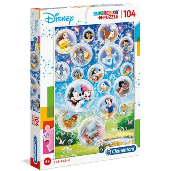 Disney caractere Supercolor puzzle 104 bucăți - Clementoni imaginea 1