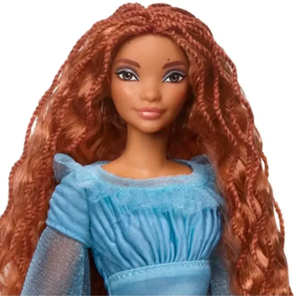 Disney Mica Sirenă: Ariel păpușă în rochie albastră 30cm - Mattel imaginea 3