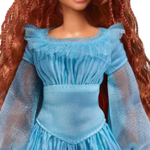 Disney Mica Sirenă: Ariel păpușă în rochie albastră 30cm - Mattel imaginea 4