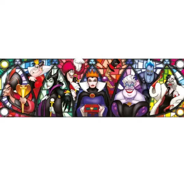 Puzzle panoramic Disney cu principalii răufăcători, 1000 de piese - Clementoni imaginea 2
