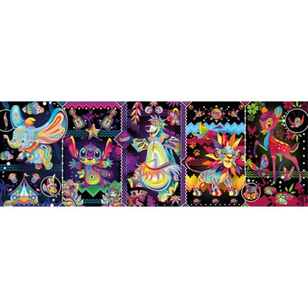 Disney Vintage colorat 1000 bucăți panoramă puzzle - Clementoni imaginea 2
