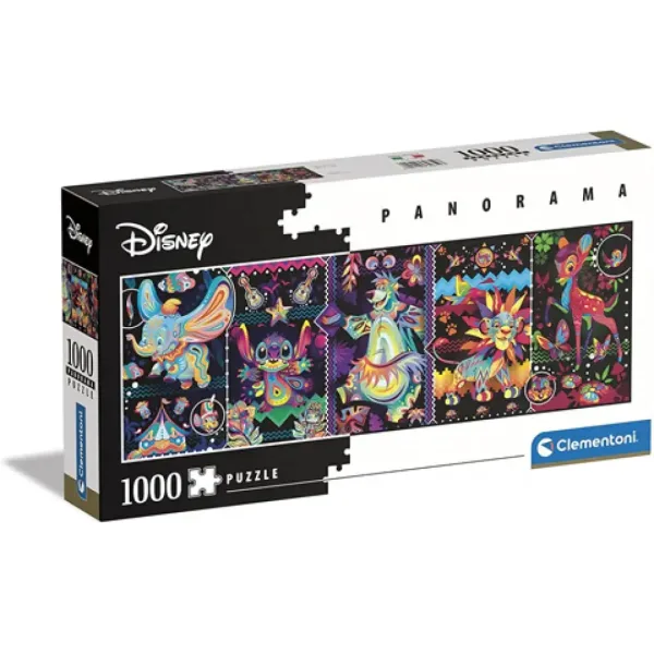 Disney Vintage colorat 1000 bucăți panoramă puzzle - Clementoni imaginea 1