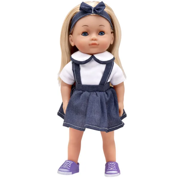Dolls World: Păpușa Charlotte vorbitoare de limba maghiară, în fustă din denim imaginea 3