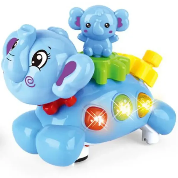 Elefant legănător jucărie de baby cu efecte de sunete și lumini imaginea 2