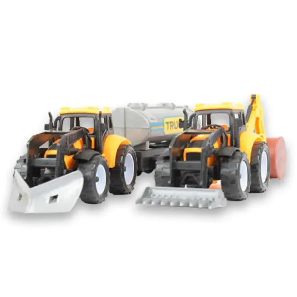 Engineering Truck: Set de utilaje din 2 părți cu tractoare, cisternă și butoi imaginea 2