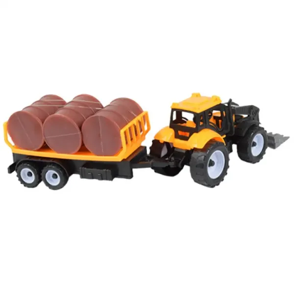 Engineering Truck: Set tractor cu remorcă și butoaie de ulei 28cm imaginea 2