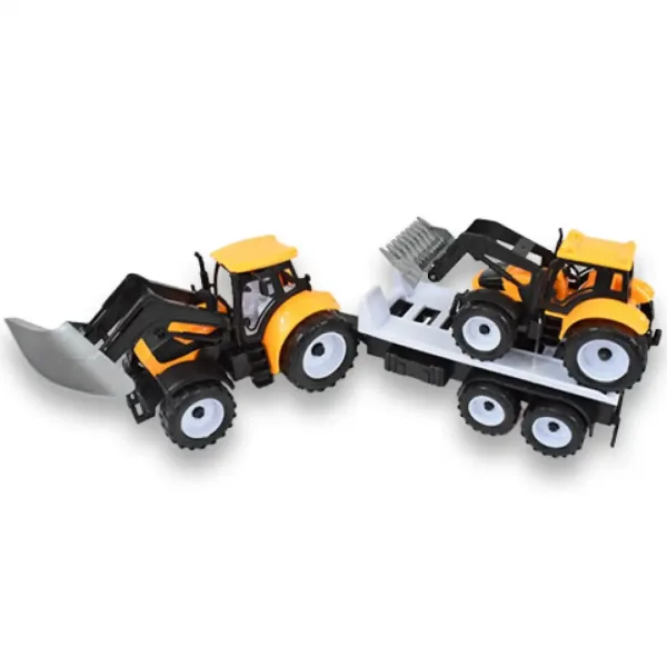 Engineering Truck: Set tractor din 2 părți cu remorcă și utilaj 46cm imaginea 3