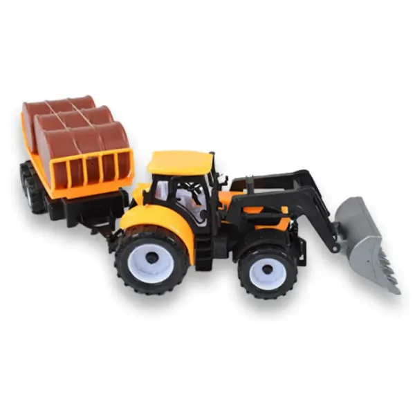 Engineering Truck: Tractor excavator cu remorca si butoaie in diverse versiuni 43cm imaginea 3