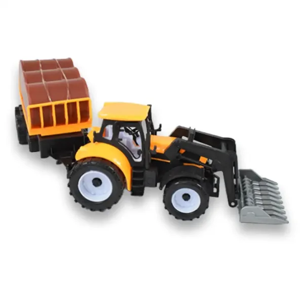 Engineering Truck: Tractor excavator cu remorca si butoaie in diverse versiuni 43cm imaginea 4