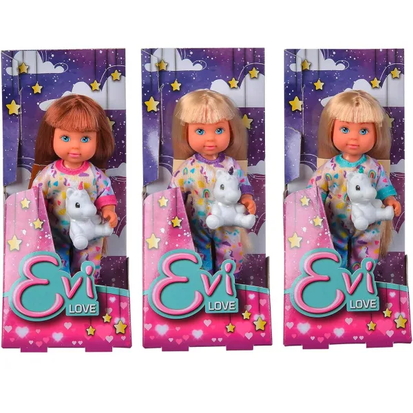 Evi Love: Évi păpușă în pijama cu unicorn în mai multe variante - Simba Toys imaginea 1