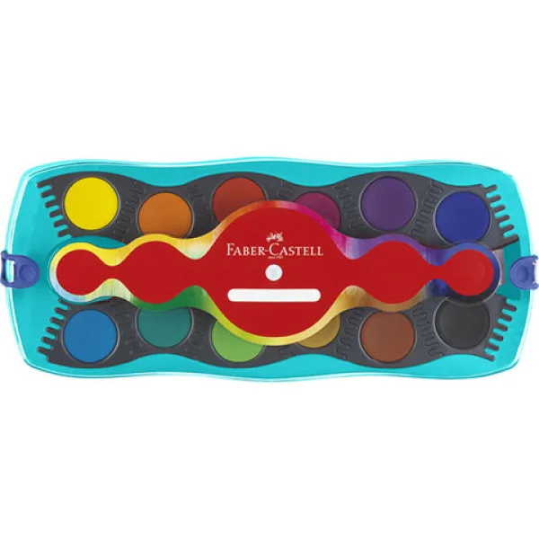 Faber-Castell: Acuarele 12 culori set turcoaz imaginea 2