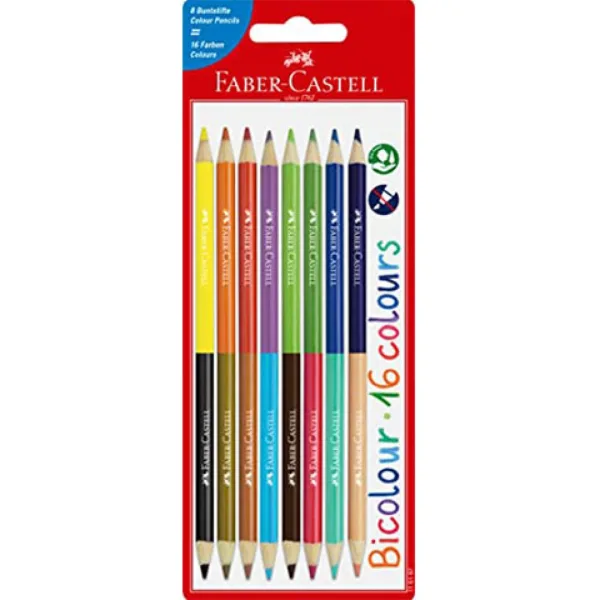 Faber-Castell: Set de creioane colorate bicolore 8 bucăți imaginea 1