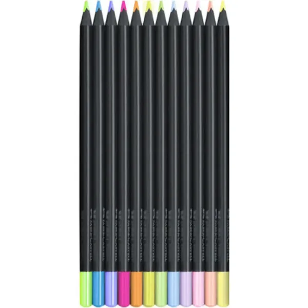 Faber-Castell: Black Edition Pastel creioane colorate set 12 bucăți imaginea 2