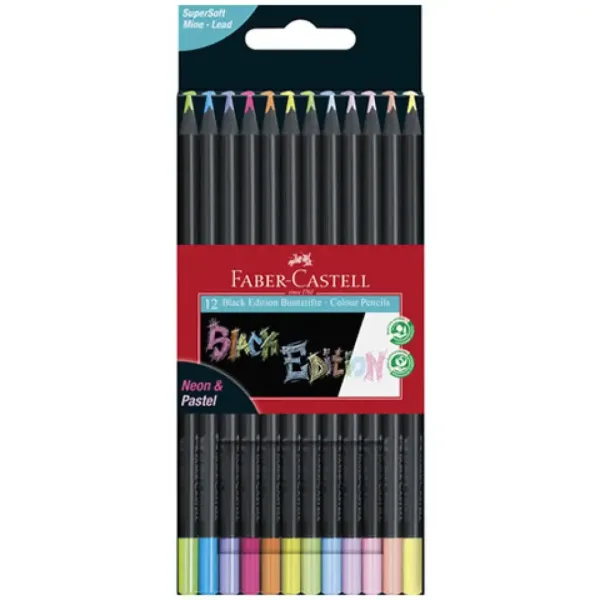 Faber-Castell: Black Edition Pastel creioane colorate set 12 bucăți imaginea 1