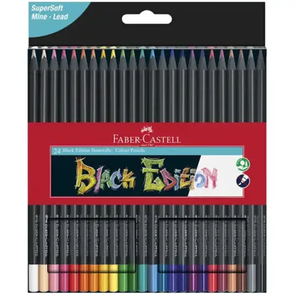 Faber-Castell: Black Edition set creioane colorate 24 bucăți imaginea 1