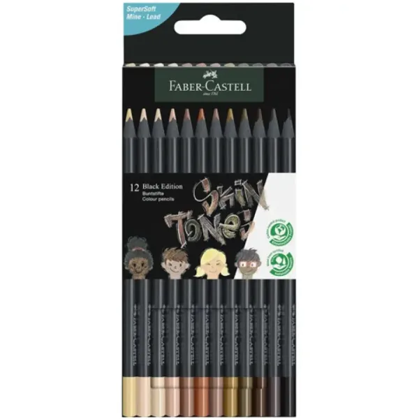 Faber-Castell: Black Edition Skin Tone „culori corporale” 12 bucăți set creioane colorate imaginea 1