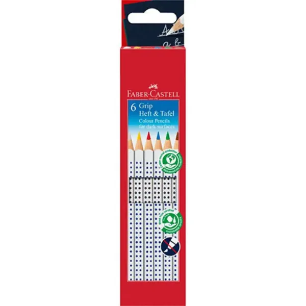 Faber-Castell: Grip creioane colorate set pentru suprafață întunecată 6 bucăți imaginea 1