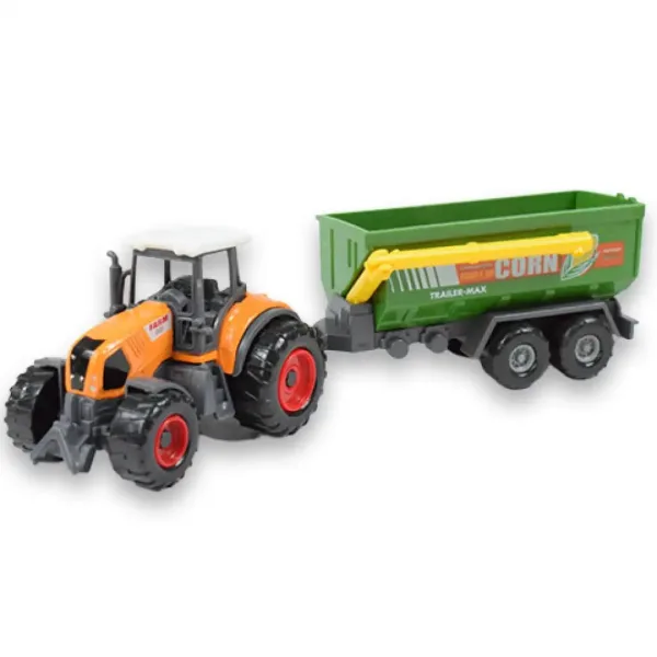 Farm Set: Tractor agricol cu ​​remorcă în patru versiuni 22cm imaginea 4