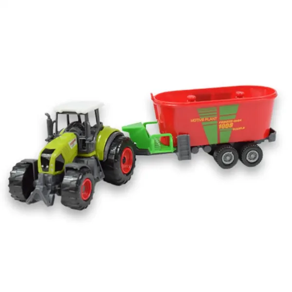 Farm Set: Tractor agricol cu ​​remorcă în patru versiuni 22cm imaginea 6