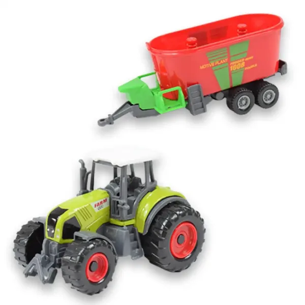 Farm Set: Tractor agricol cu ​​remorcă în patru versiuni 22cm imaginea 7