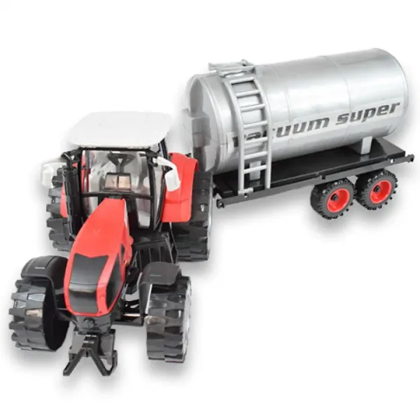 Farm Truck Series: Tractor cu rezervor de apă roșu sau verde 46cm imaginea 3