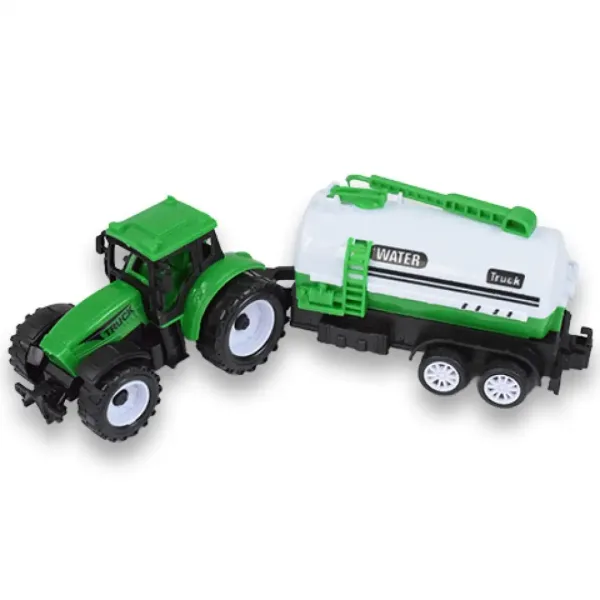 Farm Truck: Set tractor verde din două părți cu remorcă imaginea 3
