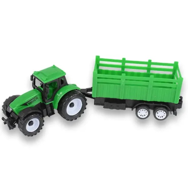 Farm Truck: Set tractor verde din două părți cu remorcă imaginea 4