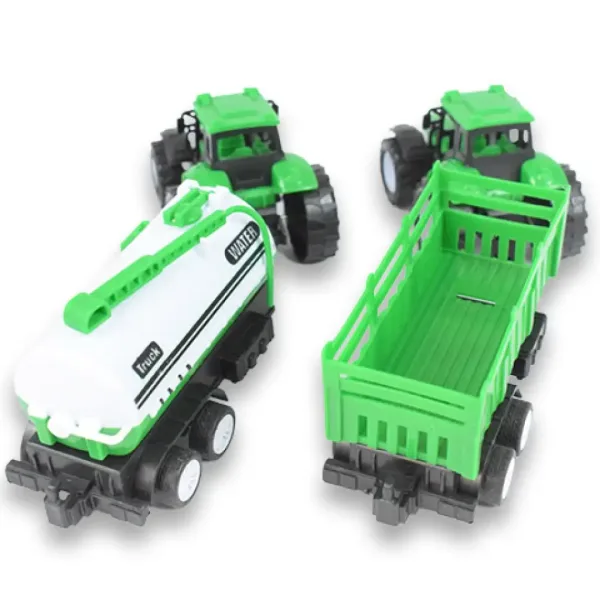 Farm Truck: Set tractor verde din două părți cu remorcă imaginea 5