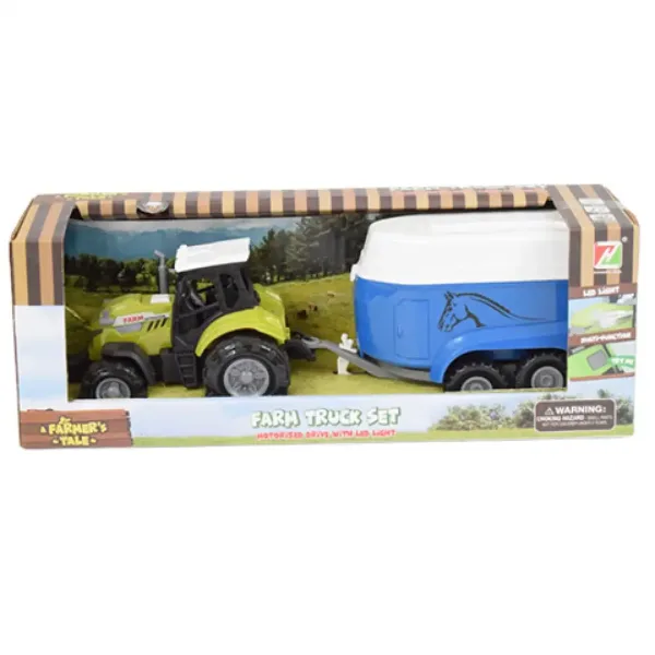 Farm Truck: Tractor transport de cai cu remorca, lumina si sunet 23cm imaginea 4