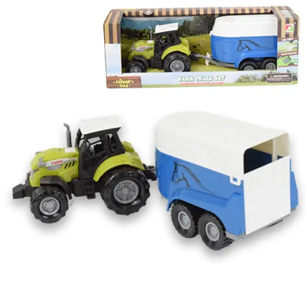 Farm Truck: Tractor transport de cai cu remorca, lumina si sunet 23cm imaginea 1