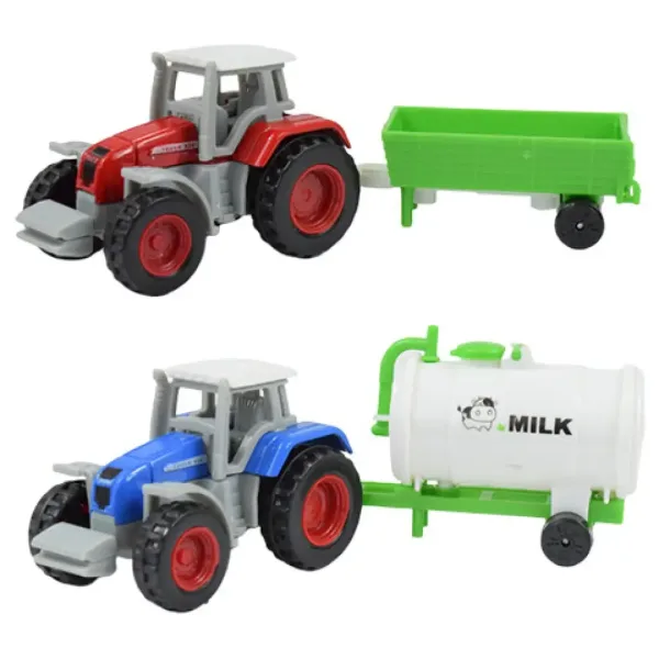 Farm World: 4 bucăți set tractor agricol cu ​​remorcă 1/64 imaginea 2