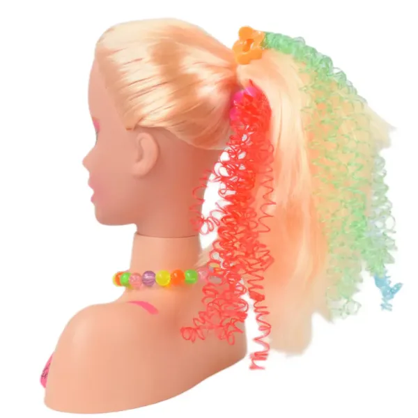 Fashion Girl: Cap de papusa pieptanabil cu par blond cu paleta de machiaj si accesorii 21cm imaginea 3