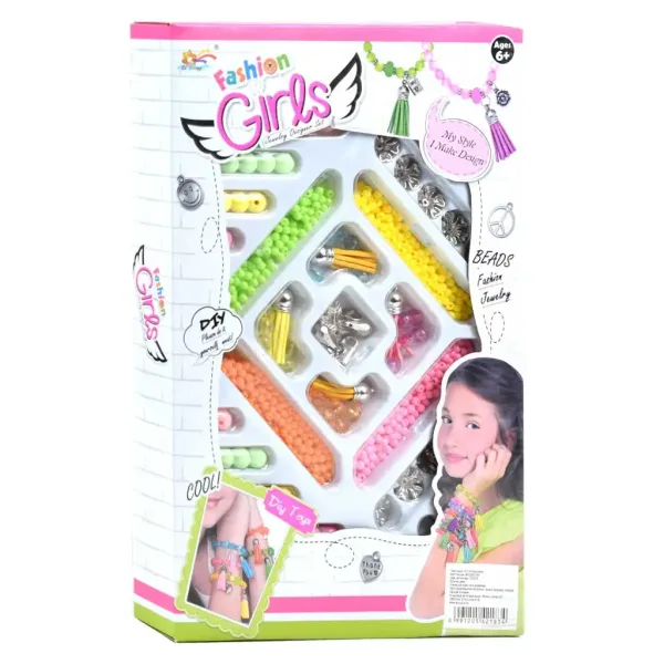 Fashion Girls: Set de bijuterii cu peste 100+ de mărgele colorate și charm imaginea 1