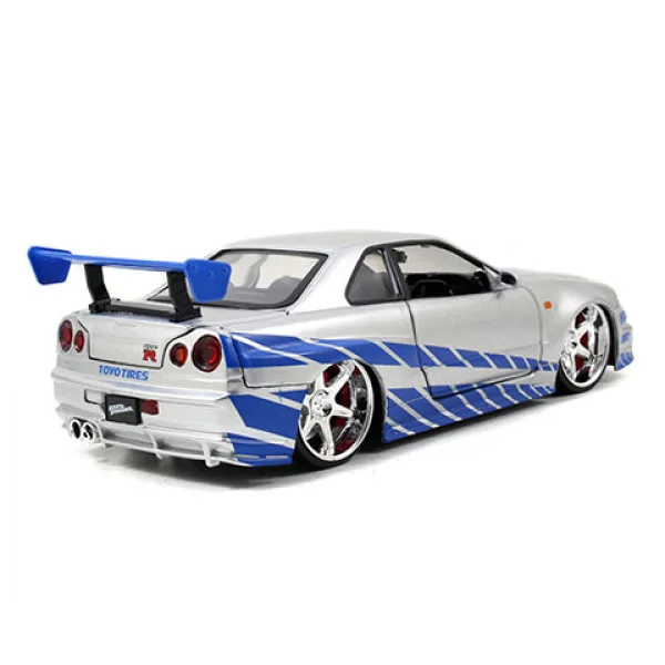 Fast & Furious: Brian's 2002 Nissan Skyline GT-R (BNR34) model mașină 1/24 - Simba Toys imaginea 3