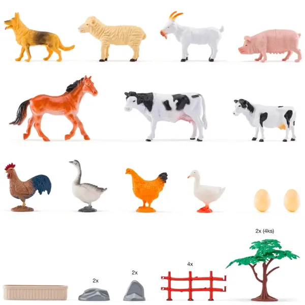 Faunica: Set de joacă cu animale de fermă în găleată - Woodyland imaginea 2