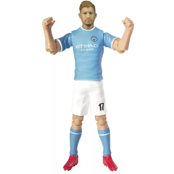 Figură de acțiune fotbalist, 20 cm - Manchester City, De Bruyne în tricoul cu numărul 17 imaginea 5