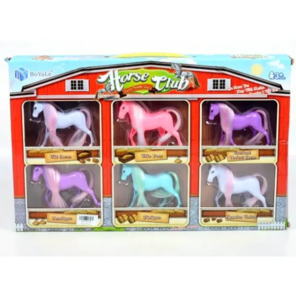 Figurină cal colorat 6 bucăți set imaginea 1