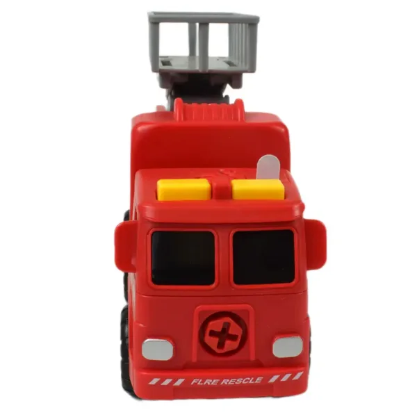 Fire Engine: Camion de pompieri demontabil cu coș de ridicare, scule si sunet 20cm imaginea 2