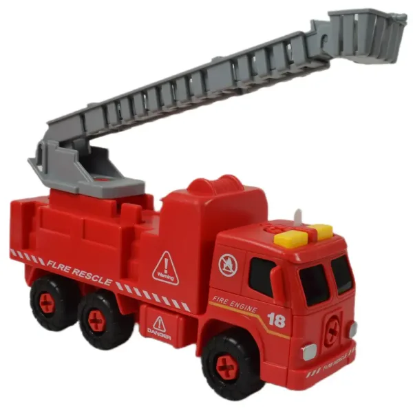 Fire Engine: Macara de pompieri demontabila cu scule si sunet 20cm imaginea 3