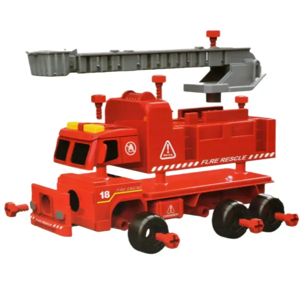 Fire Engine: Macara de pompieri demontabila cu scule si sunet 20cm imaginea 7