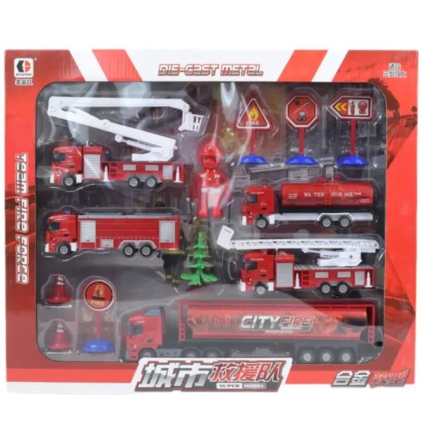 Fire Force: Set vehicule de pompieri cu accesorii imaginea 7