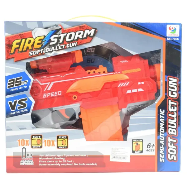 Fire Storm: Pistol electric burete cu cartușe și lumină 33cm imaginea 7