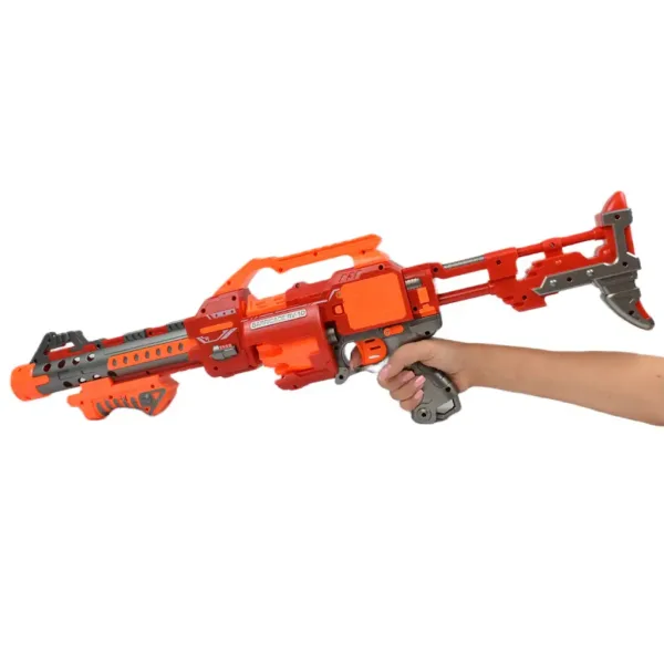 Flames Storm: Pistol electric cu burete gigant roșu cu lumină, magazie rotativă și cartuș 73cm imaginea 6