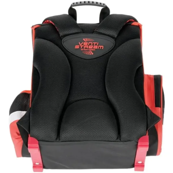 Football ghiozdan ergonomic negru si rosu, rucsac 36x27x14cm - Bambino imaginea 2