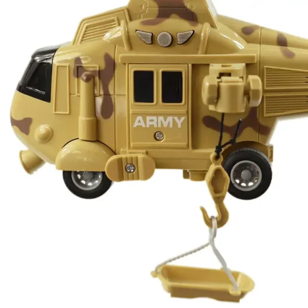 Forțele Armate: elicopter de luptă cu model de camuflaj bej cu efecte de lumină și sunet la scară 1/20 21cm imaginea 3