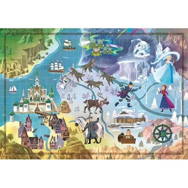 Frozen hartă puzzle 1000 bucăți - Clementoni imaginea 2