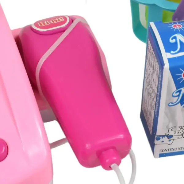 Happy Shopping: Casă de marcat roz cu produse, sunet si accesorii 22x10x15cm imaginea 6